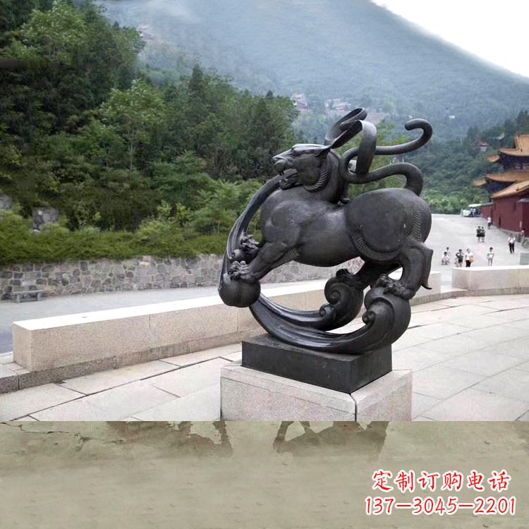 安阳神兽白虎铜雕塑,雕刻出传统中国文化之精髓