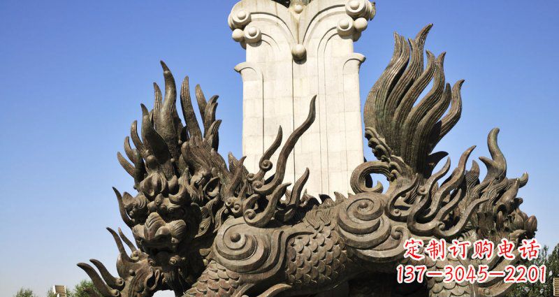 安阳中领雕塑:神兽火麒麟铜雕定制