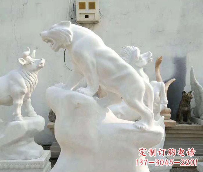 安阳中领雕塑:汉白玉老虎雕塑