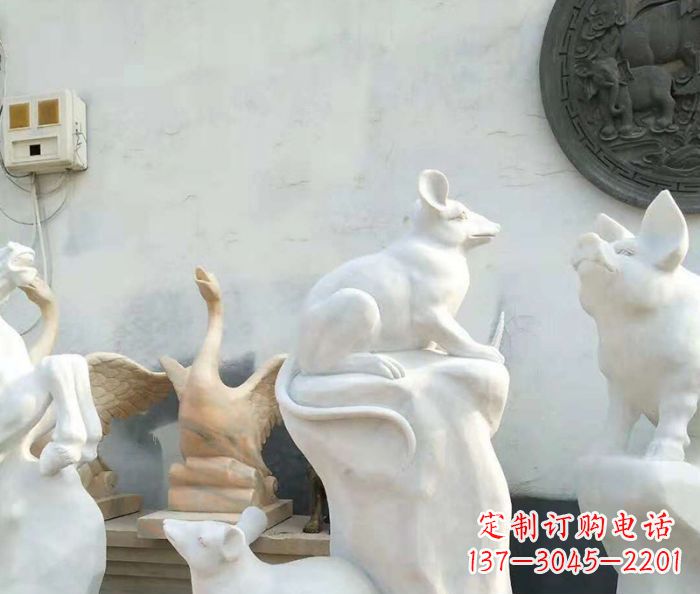 安阳独具个性的汉白玉老鼠石雕
