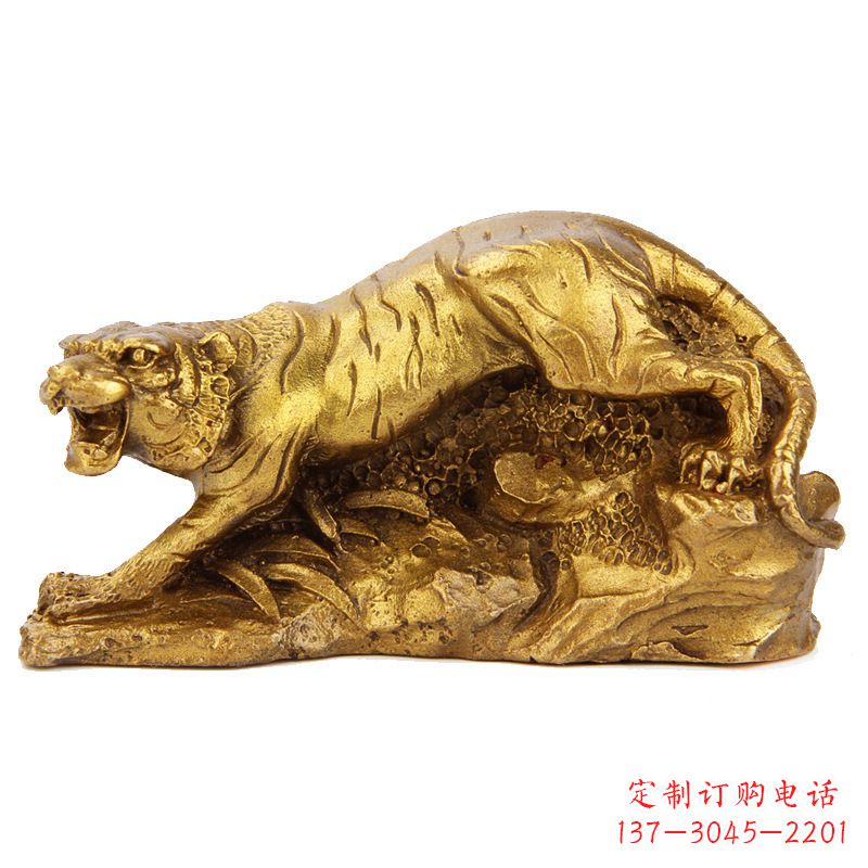 安阳中领雕塑生肖铜虎鎏金摆件,是一款以生肖虎…