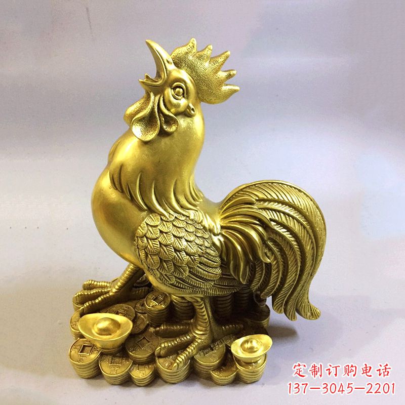 安阳风雅纯铜抓钱鸡雕塑