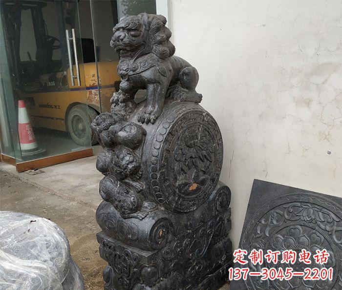 安阳狮子抱鼓石雕刻门墩