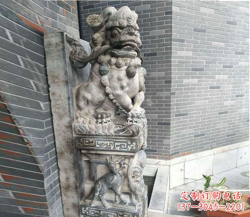 安阳中领雕塑仿古石门墩石雕