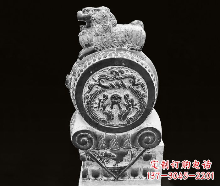 安阳中领雕塑狮子石抱鼓仿古石门墩