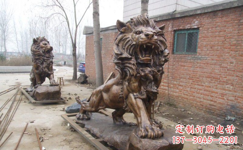 安阳狮子企业动物铜雕