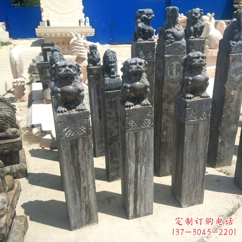 安阳狮子拴马桩雕塑,展现国之雄风