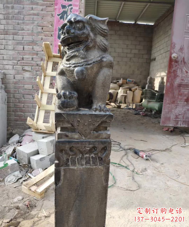 安阳狮子拴马雕塑,展现力量之美