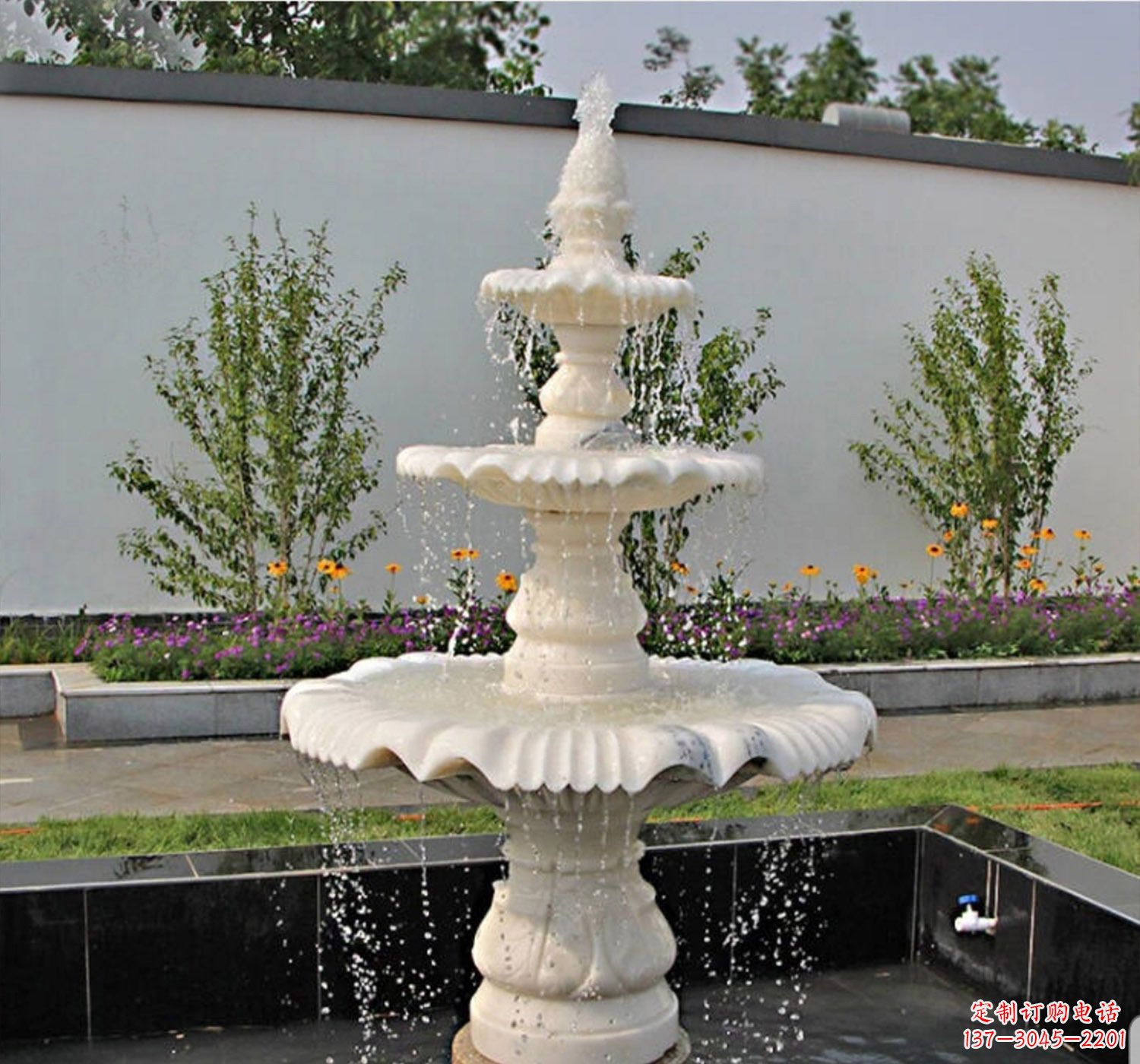 安阳精美狮子雕塑石喷泉