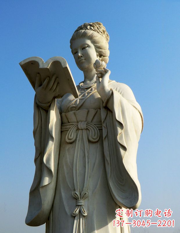 安阳十二花神之十一月山茶花王昭君汉白玉美女雕塑