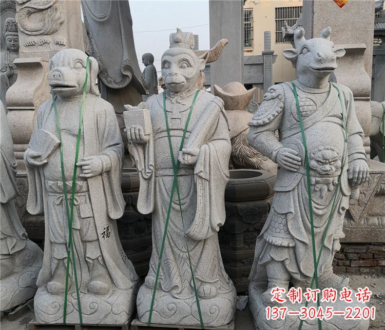 安阳十二生肖动物石雕,悦目明快!