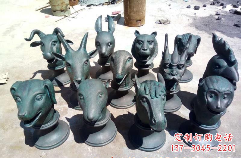 安阳精美十二生肖铜头像雕塑