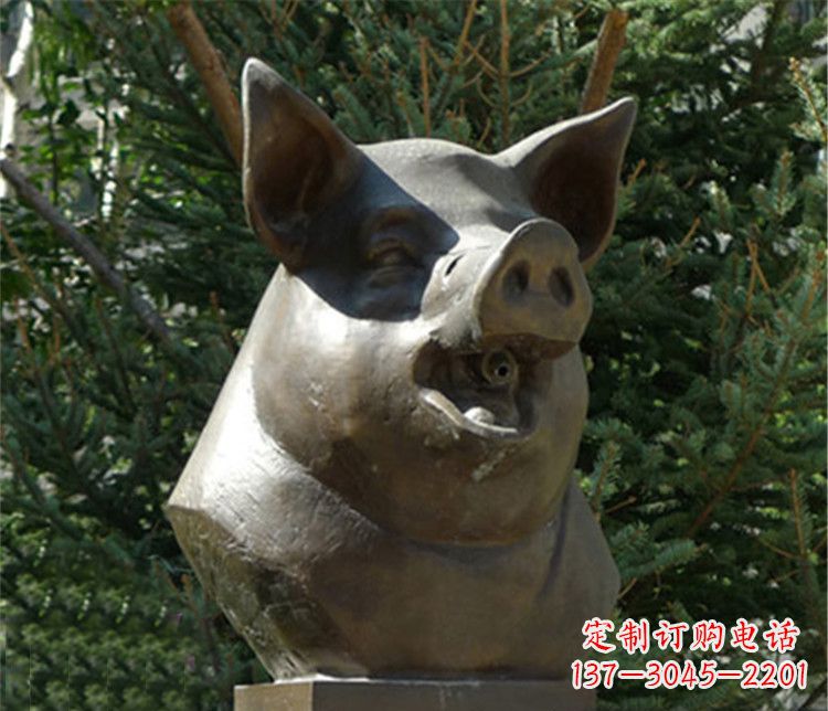 安阳十二生肖猪首铜雕,让你敬佩万年历史的艺术精髓