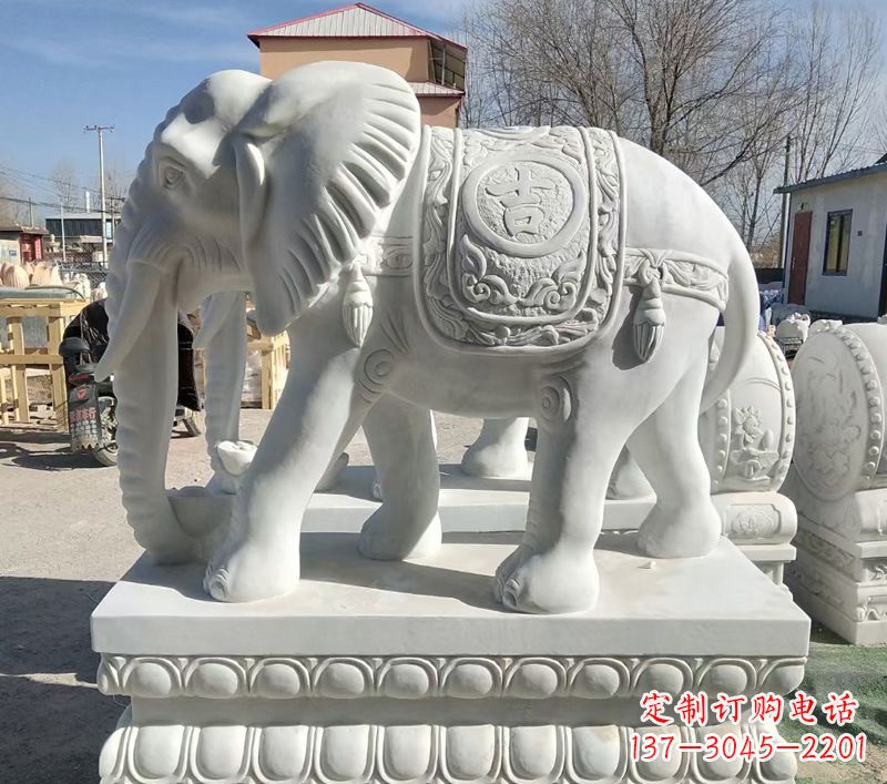 安阳中领雕塑精美石材大象雕塑
