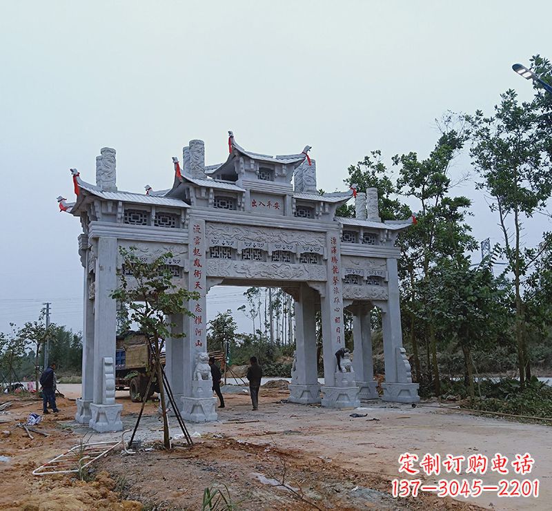 安阳领雕塑专业定制仿古牌坊雕塑,拥有多年专业…