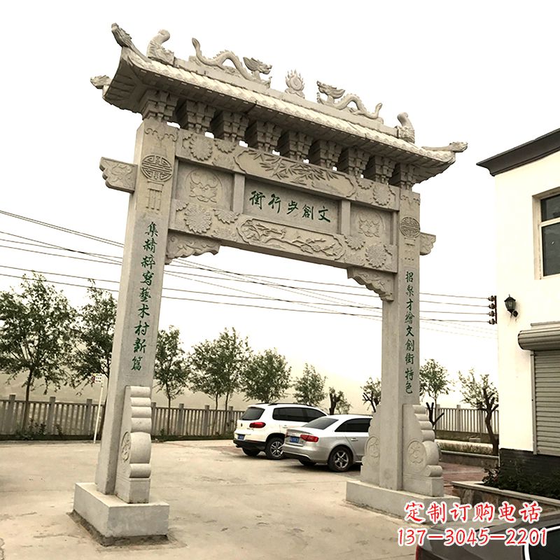 安阳欣赏古老石材牌坊雕塑