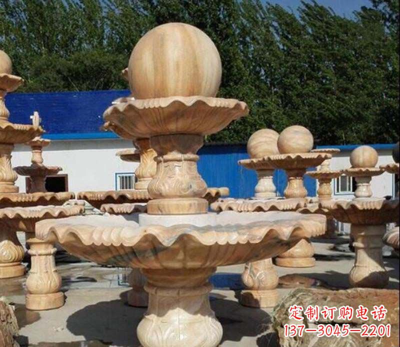 安阳中领雕塑:英伦风格的玉石风水球雕塑