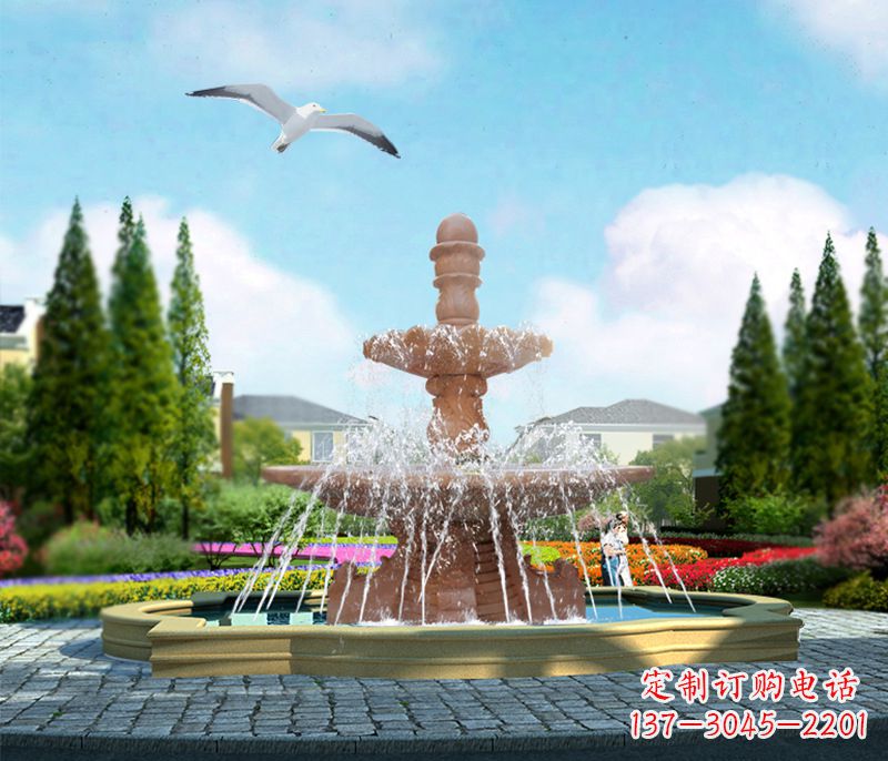 安阳石雕流水招财喷泉雕塑,让你迎接财运来临