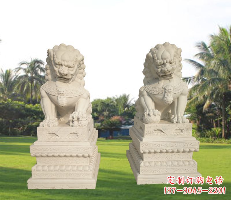 安阳狮子雕塑增添华贵气息