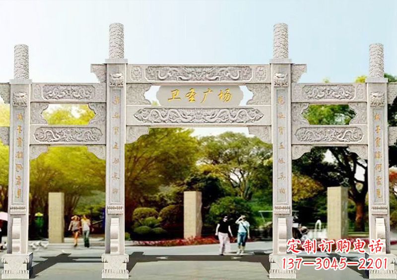 安阳石雕牌坊雕塑,尊贵而独特