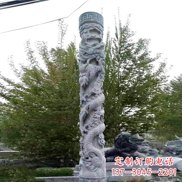 安阳华贵典雅的石雕盘龙柱雕塑