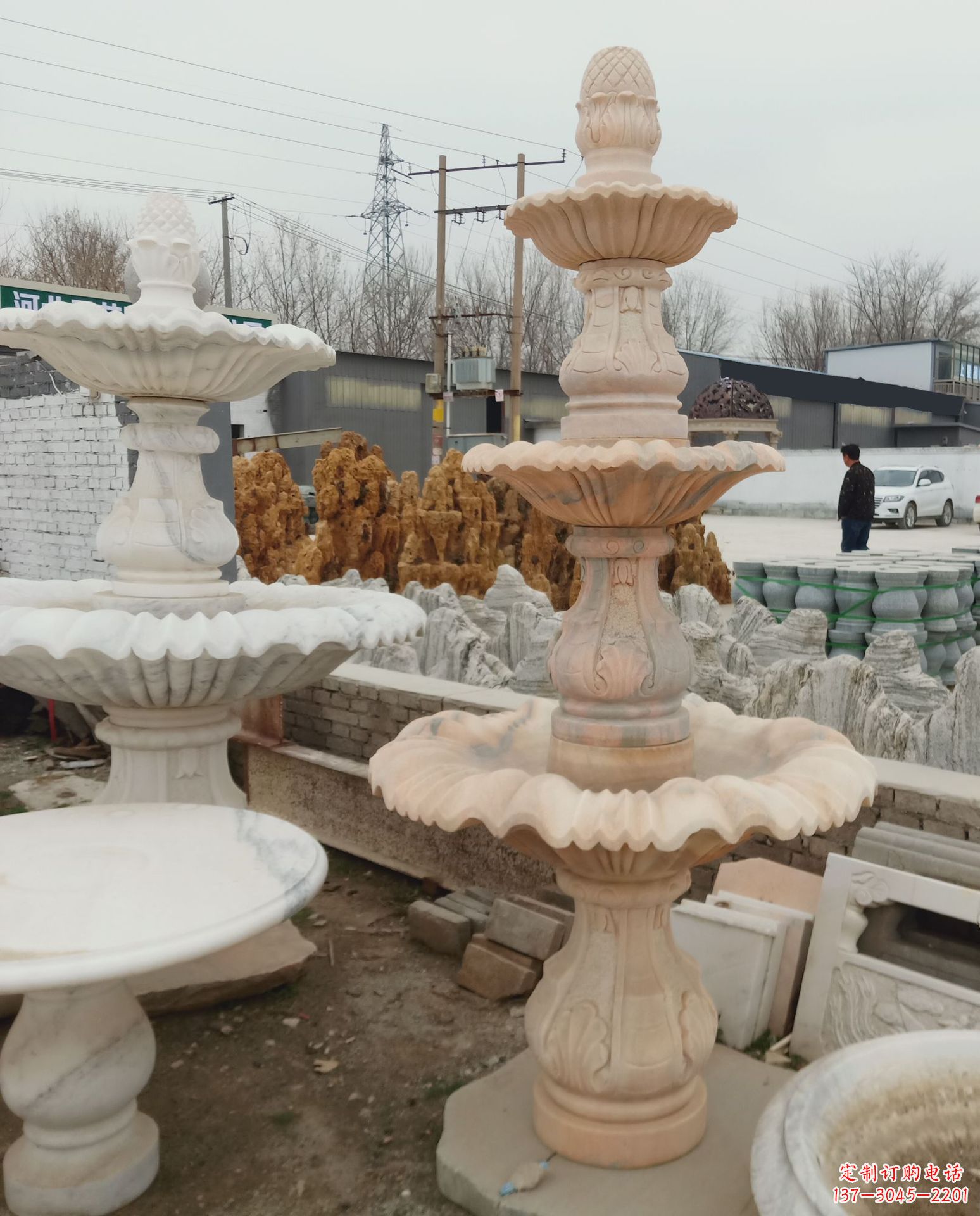 安阳精美石雕喷泉风水球,为家居增添灵气