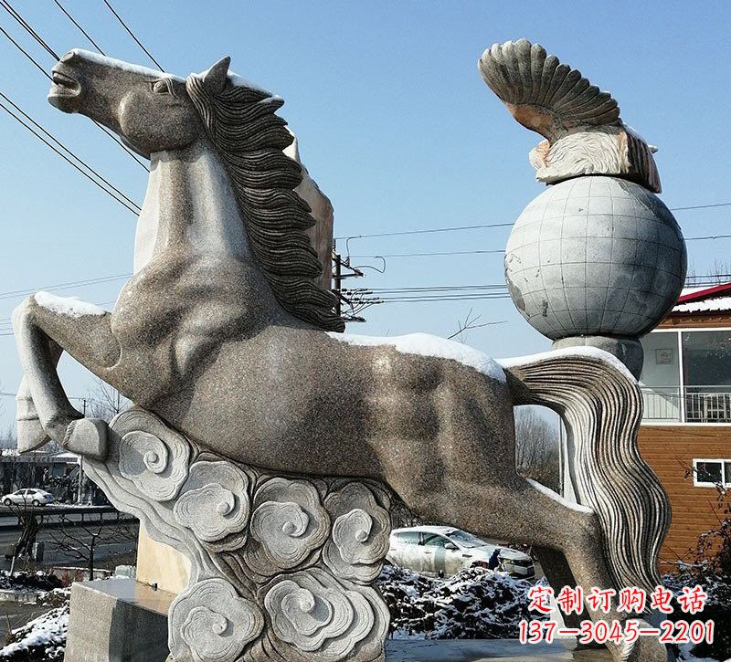 安阳石雕祥云奔马