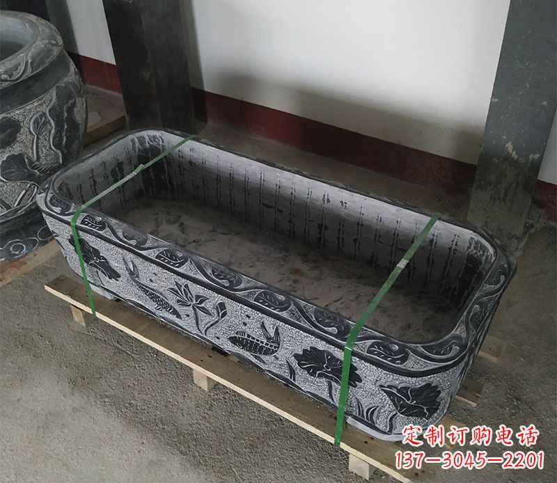 安阳石浮雕鱼缸仿古鱼缸石雕