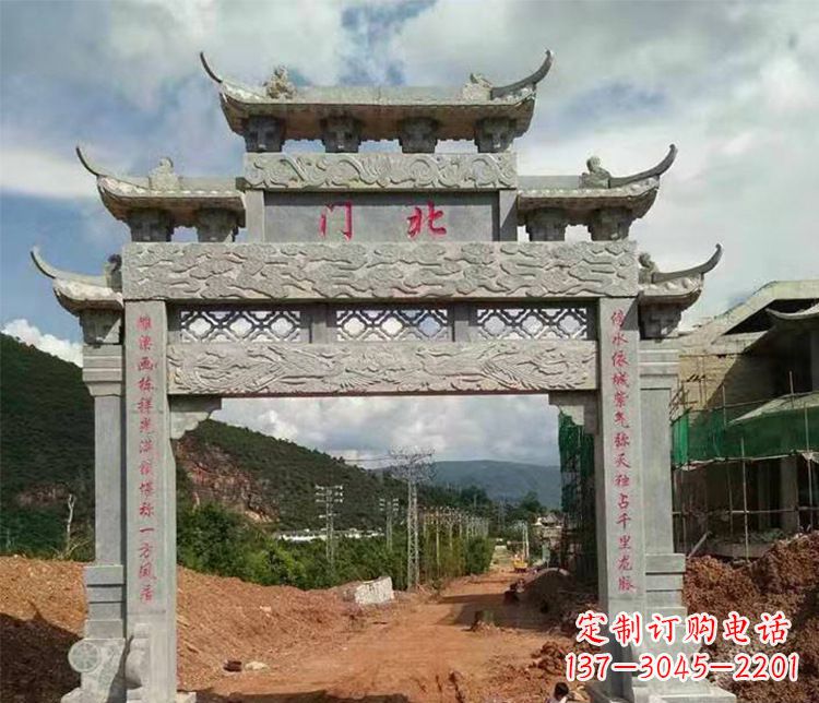 安阳石牌坊单门牌坊石雕