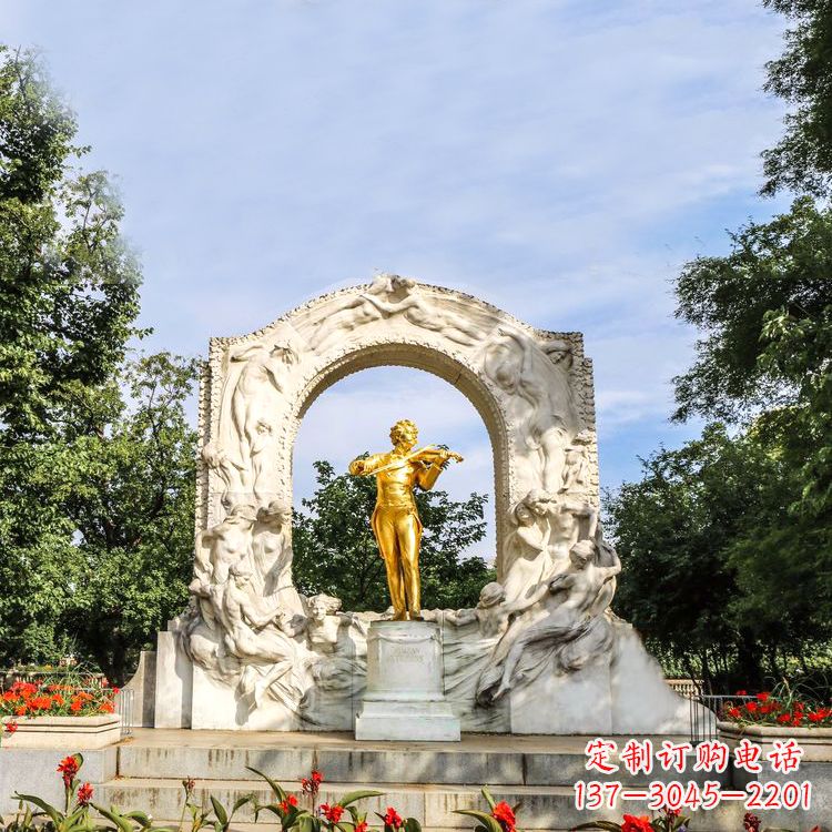 安阳世界名人古典主义作曲家莫扎特公园铜雕像