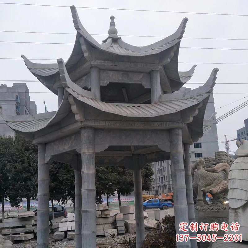 安阳双层八角石雕凉亭