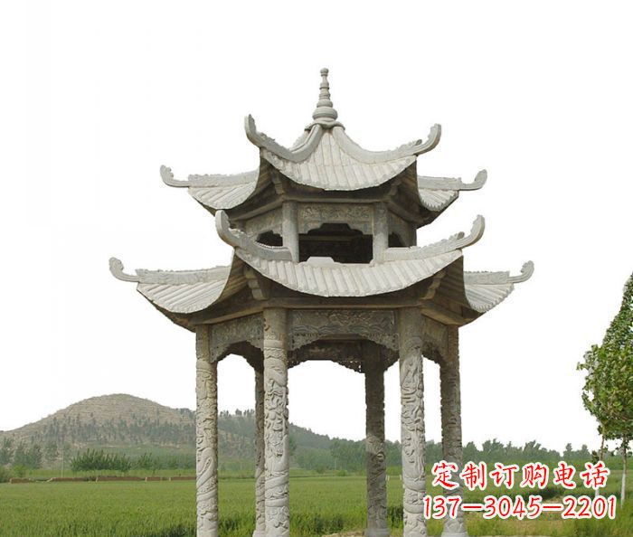 安阳双层仿古石雕凉亭