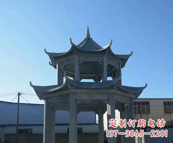 安阳双层仿古石凉亭石雕_1