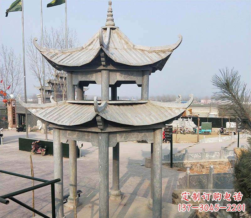 安阳双层户外凉亭石雕