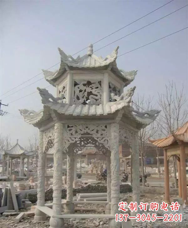 安阳双层凉亭石雕