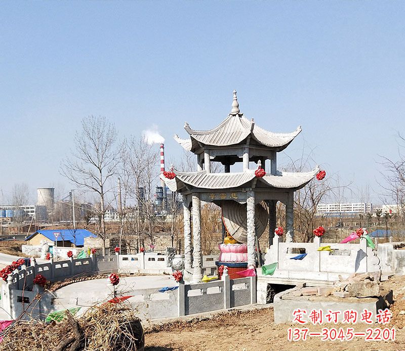 安阳双层石凉亭石雕 (2)