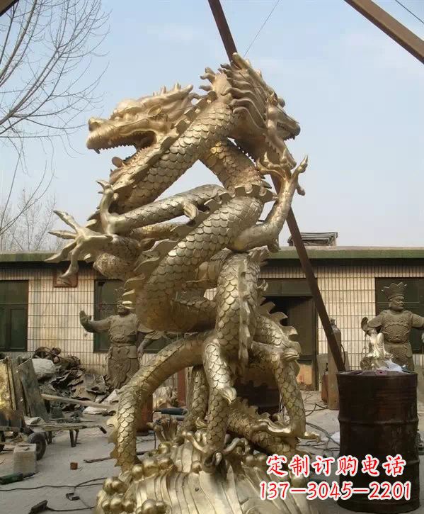 安阳双龙铜雕