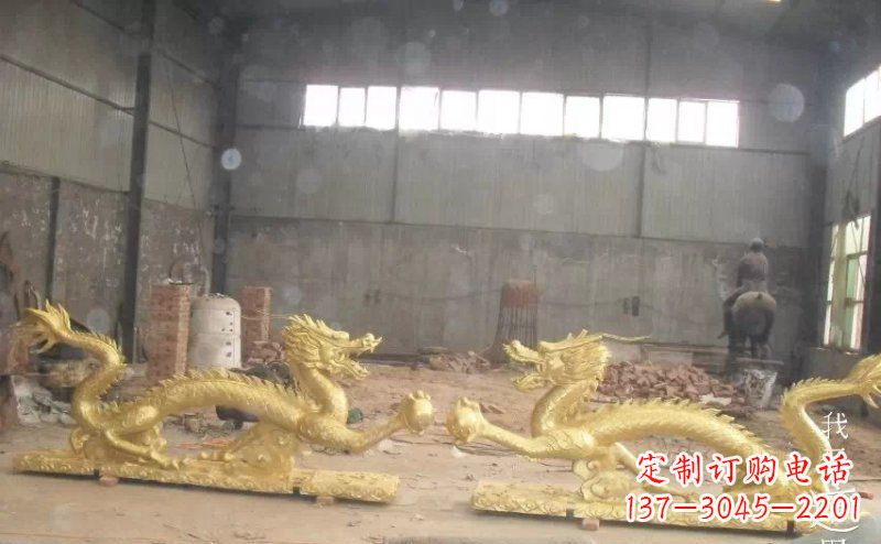 安阳双龙戏珠广场铜雕 (2)