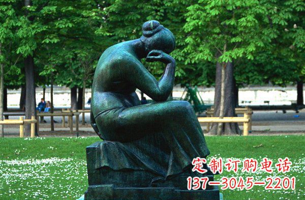 安阳思考的女人青铜人物铜雕