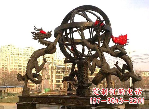 安阳四龙戏珠城市景观铜雕