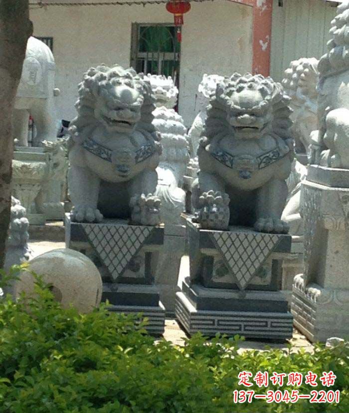 安阳寺庙景观仿古石狮子