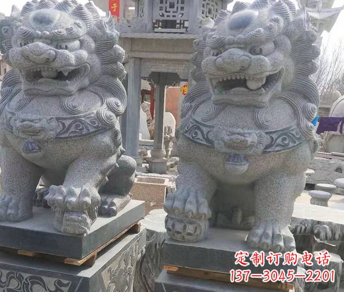 安阳寺庙景观仿古石狮子 (3)