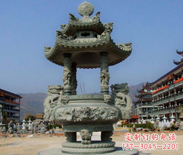 安阳寺庙景观仿古石香炉