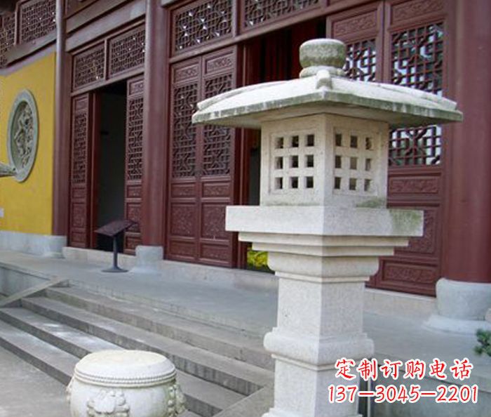 安阳寺庙景观镂空石灯石雕