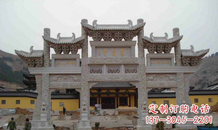 安阳寺庙景观三门五楼石牌坊