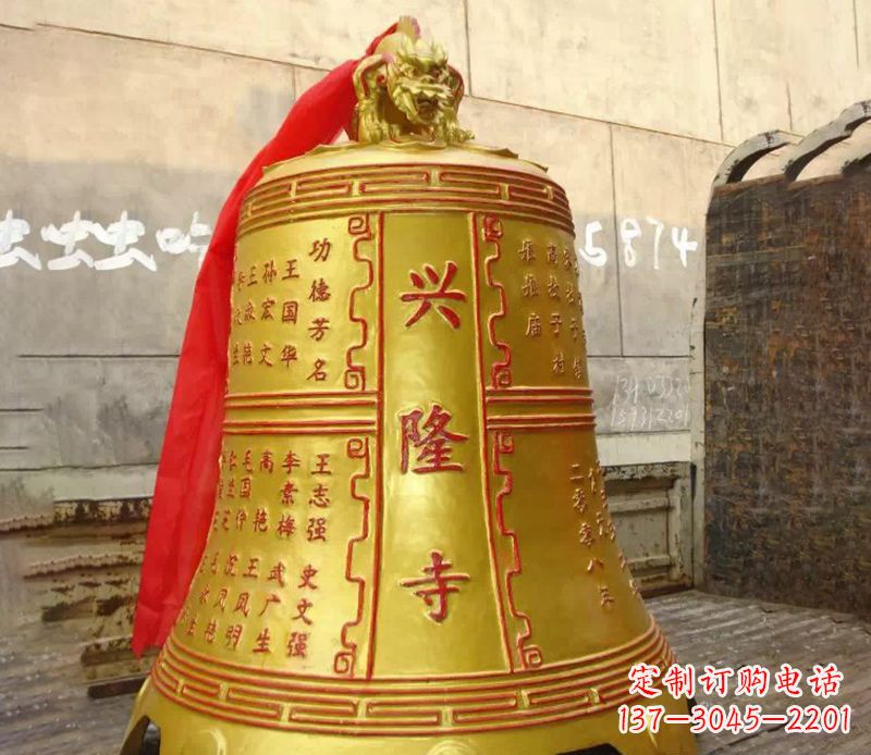安阳寺庙景观铜钟雕塑