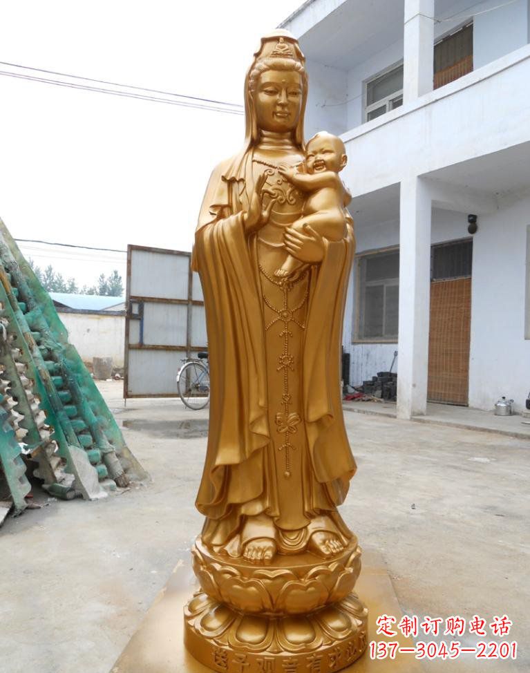 安阳寺庙立式送子观音铜雕
