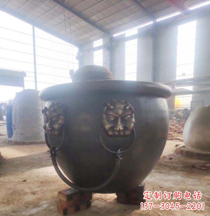 安阳寺庙水缸铜雕