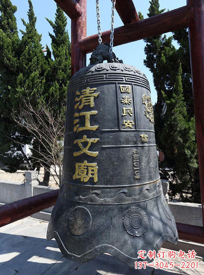 安阳寺庙铜钟雕塑 (5)
