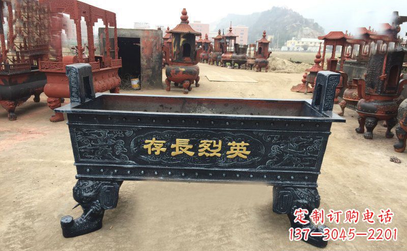 安阳寺庙香炉铜雕 (4)